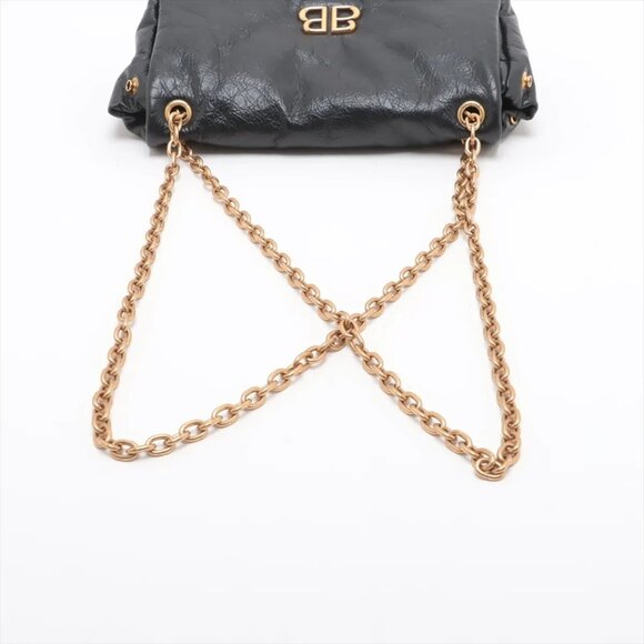 Balenciaga Monaco Leather Chain Shoulder Bag – Black - Picture 5 of 16